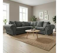 Abakus Direct Verona Chenille Corner Sofa With Deep Seats And Angular Arms