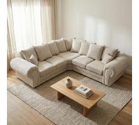 Abakus Direct Verona Chenille Corner Sofa With Deep Seats And Angular Arms