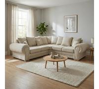 Abakus Direct Verona Chenille Corner Sofa With Deep Seats And Angular Arms