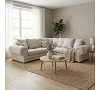 Abakus Direct Verona Chenille Corner Sofa With Deep Seats And Angular Arms