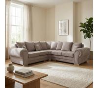 Abakus Direct Verona Chenille Corner Sofa with Deep Seats & Angular Arms in Taupe Abakus Direct Taupe