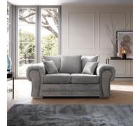 Abakus Direct Verona Collection 2 Seater in Light Grey Crushed Chenille Abakus Direct Light Grey