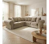 Abakus Direct Verona Corner Sofa In Beige Linen Fabric