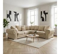 Abakus Direct Verona Corner Sofa In Cream Linen Fabric