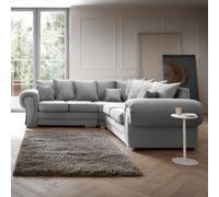 Abakus Direct Verona Corner Sofa In Light Grey Crushed Chenille
