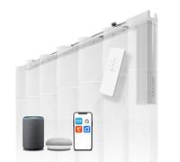 ABALON Perfect Wave Motorized Curtain Track, WiFi Motor Compatible with Alexa, Google Home and Tuya Smart Mobile App, Remote Control, Width Up to 5 Meters, White
