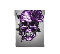 Abalone Nacre Print Leather Coin Purse, Small Change Pouch Wallet,Squeeze Coin Purse Pouch For Men Women, Purple Rose And Skull, One Size, Fashion