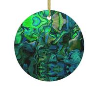 Abalone Nacre Print Personalized Christmas Decorations,Round Ceramic Decorations,Home Decoration Pendants