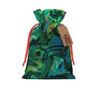 Abalone Nacre Printed Drawstring Plaid Linen Gift Bag Chic & Festive Gift Packaging For Party Decor