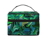 Abalone Nacre Travel Makeup Bag - Elegant and Spacious Cosmetic Organizer for On-The-Go