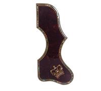 Abalone Shell Inlaid Acoustic Guitar Pickguard for Gibson J200, SJ200 or 40-43 Inch Acoustic Guitars Handmade Crown and Yellow Rose Designs, Easy Adhesive Installation (Brown Tortoise)