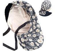 ABAMERICA Scrub Caps for Women Surgical Caps Nurse Hat Functional Ponytail Holder for Long Hair Single or Satin-Lined, A- 98 Satin Lined Gray With Chrysanthemum, 1