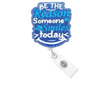 Abamilaka Funny Nurse Badge Reel Holder Clip Retractable Nursing Be The Reason Someone Smiles Today RN CNA ID Badge Holder Clip Medical Acrylic Name Badge Clip Worker Hospital Accessories