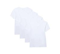 Abanderado Men's Bundle Short Sleeve V-Neck T-Shirt, White, M (Pack of 4)