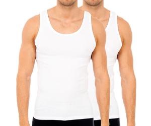 Abanderado Mens Pack of 2 undershirts with wide straps for men, model AS02300. - White - Size EU 52 (Mens)