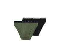 Abanderado Pack of 2 Men's Elastic Cotton Briefs AA595 Black-khaki