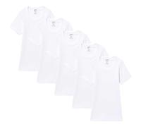 Abanderado Pack Short Sleeve Round Neck Junior 100% Cotton Boys x5, White, 8 Years