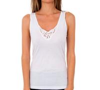 Abanderado Womens Milan seamless tank top 4750 women - White Cotton - Size Large