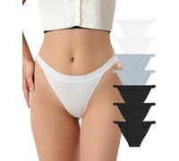 abandi Women's Cotton Underwear High Cut String Bikini Panties Sexy Low Rise Hipster Cheeky Briefs Panty 7 Pack S-XL, 7 Pack, M
