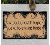 Abandon All Hope Ye Who Never Enter Here Non Slip Rubber Backed Entryway Rugs for Indoor Outdoor Entrance Floor Door Mat Dries Quickly Kitchen Mat Natural Durable Easy to Maintain 30x18 Inch