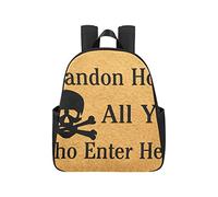 Abandon Hope All Ye Who Enter Here Skull Highschool Backpacks 12.40x5.12x14.17inch Backpack Multipurpose Casual Backpack for College Business Travel School,Office