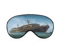 Abandoned Cruise Ship at Sea Sleep Mask,Adjustable Strap Sleeping Mask, Complete Light Blocking Sleep Shade Cover,Soft Breathable Comfortable Blindfold for Women and Men