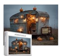 Abandoned Farm Trailer 1000 Piece Jigsaw Puzzles for Adults Haunted House Themed Art Jigsaw Puzzle Colorful DIY Puzzles for Home Decoration Gifts Family Puzzle Perfect for Game Nights 70×50 cm