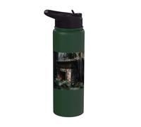 Abandoned Fireplace Blue Tile Cozy Hearth Artwork Stainless Steel Insulated Water Bottle