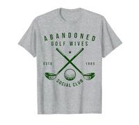 Abandoned Golf Wives Social Club Funny Golfer Golf Player T-Shirt, Men, Heather Grey, X-Large