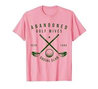 Abandoned Golf Wives Social Club Funny Golfer Golf Player T-Shirt, Men, Pink, Large