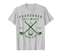 Abandoned Golf Wives Social Club Funny Golfer Golf Player T-Shirt, Men, Silver Grey, 3X-Large