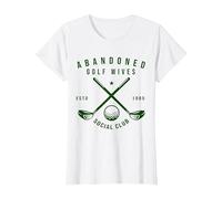 Abandoned Golf Wives Social Club Funny Golfer Golf Player T-Shirt, Women, White, 3X-Large