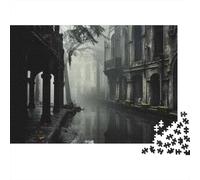 Abandoned Gothic Castle 1000-Piece Puzzle for Adults, 52x38cm/1000pcs; White Cardboard for Simple Sorting; for An Enjoyable Break at The Table