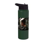 Abandoned House Fireplace Overgrown with Ivy Stainless Steel Insulated Water Bottle