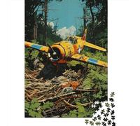 Abandoned Jungle Plane Wreckage Jigsaw Puzzle for Adults, 1000 Pieces, 52x38cm/1000pcs; A Thoughtful Gift for A New Home; Smooth White Cardboard Pieces
