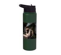 Abandoned Overgrown Fireplace Ruins Ivy Architecture Stainless Steel Insulated Water Bottle