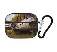Abandoned Plane AirPod Pro Case, Anti Scratch Hard PC Cover with Keychain, AirPod Pro 2nd/1st Case Accessories for Women Men, Black-Style
