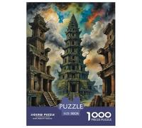 Abandoned Ruins Spirit Pagoda Jigsaw Puzzles for Adults Interesting Puzzle Game 1000 Jigsaws Brain Challenge Home Decoration Gifts 38x26cm/1000pcs