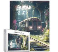 Abandoned Subway Station 1000 Piece Jigsaw Puzzles for Adults Post-Apocalyptic City Art Puzzle Challenging Family Activity Games Colorful DIY Craft Puzzle for Home Decor Gifts 20×27 Inches
