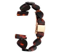 Abanen 20mm Translucent Resin Heart-Shaped lightweight Watch Band Adjustable with Foldover Clasp for Garmin Vivoactive 5 / Venu 2 Plus, Forerunner 165 (Amber)