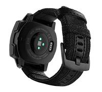 Abanen 22mm Nylon Military Style Watch Bands for Garmin Instinct 3 45mm/ 2 Solar, Woven Fabric Durable Wristband Strap for Instinct E 45mm/ Tactical/Tide/Esports (Black)