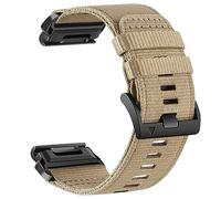 Abanen Heavy Duty Nylon Watch Band for Garmin Fenix 8 51mm/Fenix 7X/Enduro/Instinct 2X, Adjustable Sport Strap with Stainless Steel Clasp for Fenix 6X/5X, Tactix 7 Pro, epix Pro, Brown, QuickFit 26