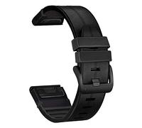 Abanen Leather Watch Band for Fenix 6 / Fenix 5, QuickFit 22mm Soft Genuine Leather Strap with Sweatproof Silicone Strap for Garmin Fenix 6 Pro/Sapphire, Approach S62/S60, Instinct, Quatix 6/5 (Black)