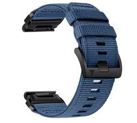 Abanen Rugged Nylon Watch Band for Garmin Fenix 8 51mm / Fenix 7X / Enduro/Instinct 2X, 26mm QuickFit, Blue, Nylon, Stainless Steel Clasp