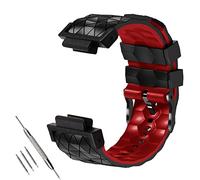 Abanen Silicone Watch Band Compatible with Casio gshock DW-5600/8900, Two-Tone Silicone Sport Strap with Lightweight Plastic Connector, Waterproof for GA-100/GW-B5600/GB-5600/GW-6900, Black/red