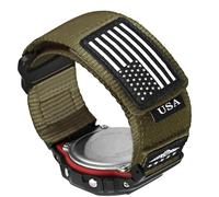 Abanen Sport Strap with Stars-Stripes Flag Nylon Large Size Watch Band for Casio gshock DW-5600/8900 / GA-100/GW-B5600/GB-5600 /GW-6900 (Moss Green)