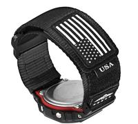 Abanen Sport Strap with Stars-Stripes Flag Nylon Large Size Watch Band for Casio gshock DW-5600/8900 / GA-100/GW-B5600/GB-5600 /GW-6900 (Black)