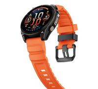 Abanen Sporty Soft Silicone Watch Band with Secure Buckle for Garmin Instinct 3 / Fenix 8 / Forerunner 970, 22mm 26mm QuickFit Lightweight Wrist Strap for Quatix 8 / Tactix 8 / epix Pro (Orange, 26mm)