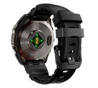 Abanen Sporty Soft Silicone Watch Band with Secure Buckle for Garmin Instinct 3 / Fenix 8 / Forerunner 970, 22mm 26mm QuickFit Lightweight Wrist Strap for Quatix 8 / Tactix 8 / epix Pro (Black, 26mm)