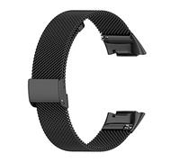 Abanen Stainless Steel Mesh Band for Fitbit Charge 5/6, Quick Release Metal Adjustable Women and Men Wristband Strap, Black, 5.51"-8.67" (140mm -220mm)